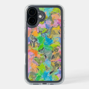 Vibrant Colorful Summer Paint Splatter Art Pattern iPhone 16 Plus Case