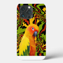 Vibrant Colorful Sun Conure Parrot