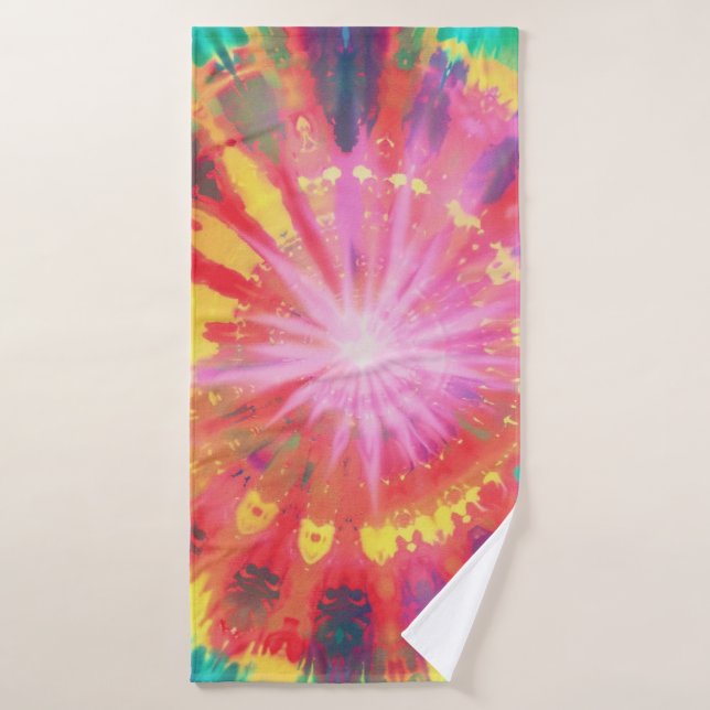 Vibrant Colorful Tie-Dye #1 Bath Towel (Bath Towel)