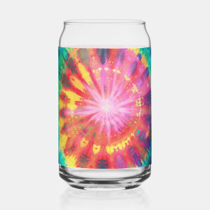 Vibrant Colorful Tie-Dye #1 Can Glass