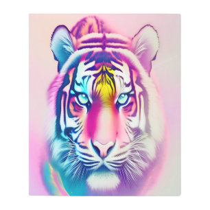 Vibrant Colorful Tiger Face Bold Modern Wildlife Metal Print