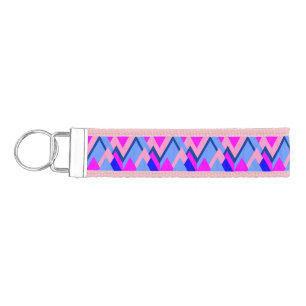 Vibrant Colorful Triangles Wrist Keychain