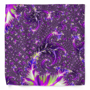 Vibrant Colorful Trippy Groovy Boho Spiral Fractal Bandana