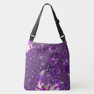 Vibrant Colorful Trippy Groovy Boho Spiral Fractal Crossbody Bag