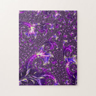 Vibrant Colorful Trippy Groovy Boho Spiral Fractal Jigsaw Puzzle