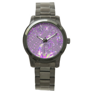 Vibrant Colorful Trippy Groovy Boho Spiral Fractal Watch