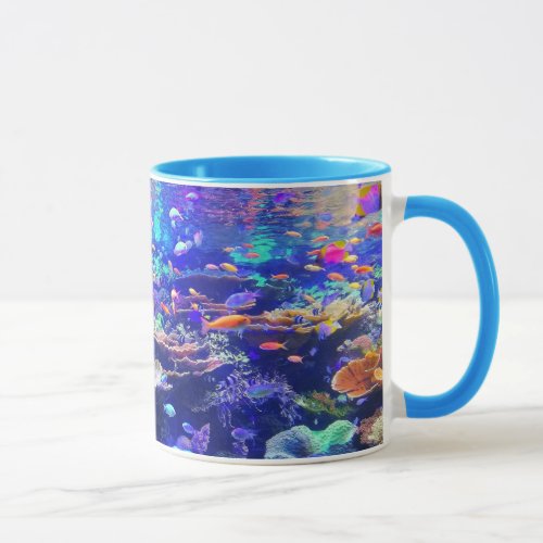 Vibrant Colorful Tropical Fish Aquarium Mug