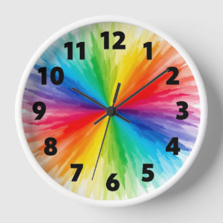 Vibrant Colorful Wall Clock – Artistic Modern Desi