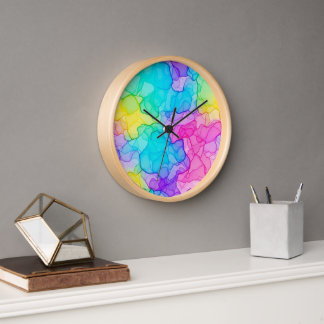 Vibrant Colorful Wall Clock – Artistic Modern Desi