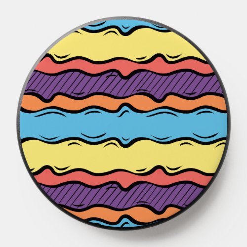 Vibrant Colorful Wavy Stripes PopSocket