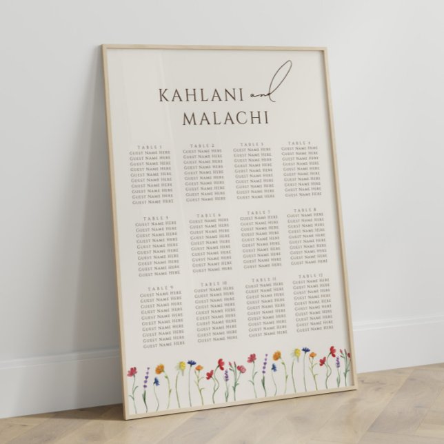 Vibrant Colorful Wildflower Modern Seating Chart (Creator Uploaded)