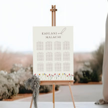 Vibrant Colorful Wildflower Modern Seating Chart
