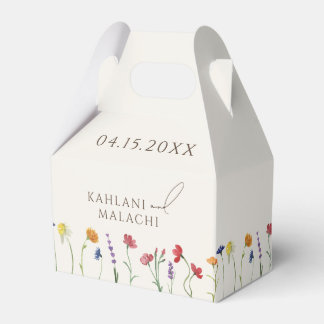 Vibrant Colorful Wildflower Modern Wedding Favor Boxes