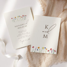 Vibrant Colorful Wildflower Modern Wedding