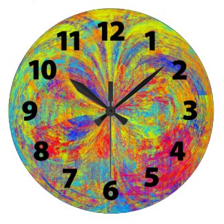 Vibrant Colors Abstract Art Design Large Clock
