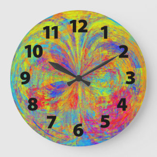 Vibrant Colors Abstract Art Design Large Clock