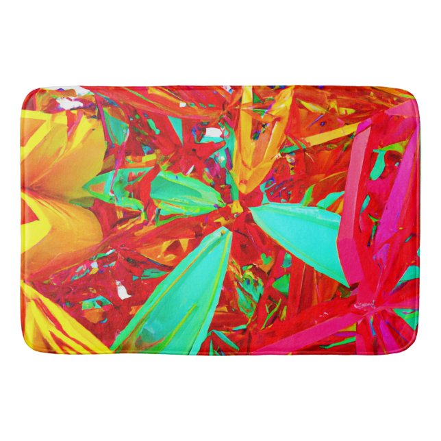 Vibrant Colors Abstract Pattern Bath Mat (Front)