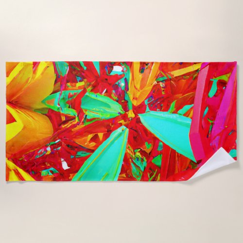 Vibrant Colors Abstract Pattern Beach Towel