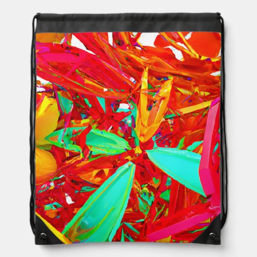 Vibrant Colors Abstract Pattern Drawstring Bag
