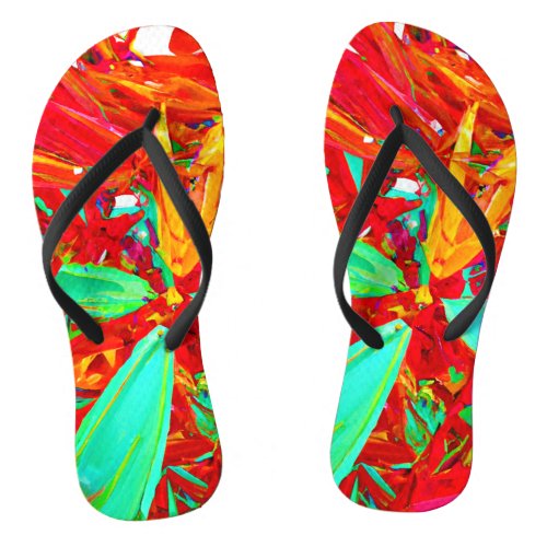 Vibrant Colors Abstract Pattern Flip Flops