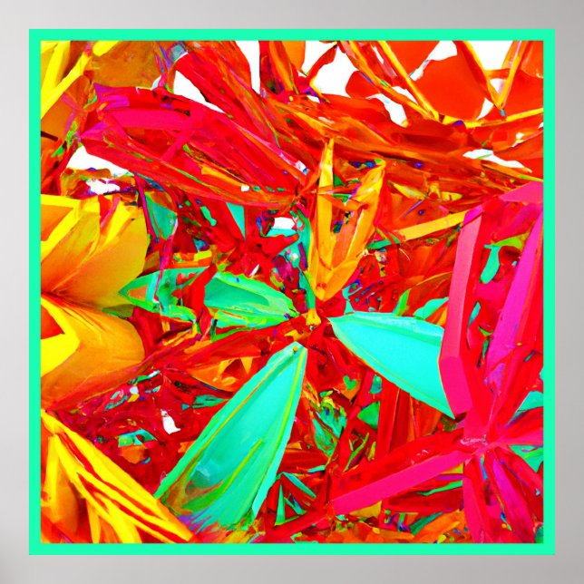 Vibrant Colors Abstract Pattern Poster (Front)