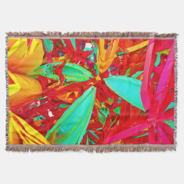 Vibrant Colors Abstract Pattern Throw Blanket (Front)