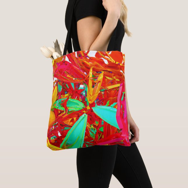 Vibrant Colors Abstract Pattern Tote Bag (Close Up)