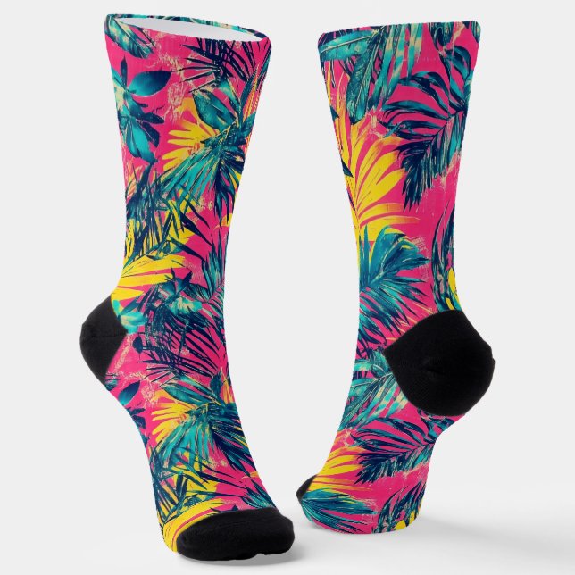 Vibrant Colors Exotic Pattern Socks (Angled)