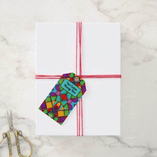 Vibrant Colors Glass Painting with Lead _ Own Text Gift Tags