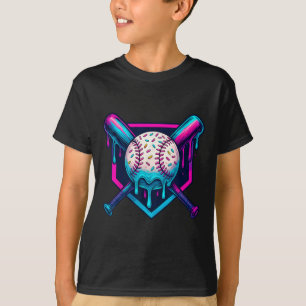 Vibrant Colors Ice Cream Baseball Drip Graphic For T-Shirt
