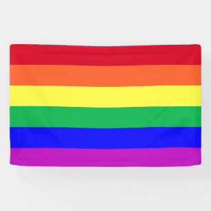 Vibrant Colors LGBT Gay Pride Flag Rainbow Stripes Banner