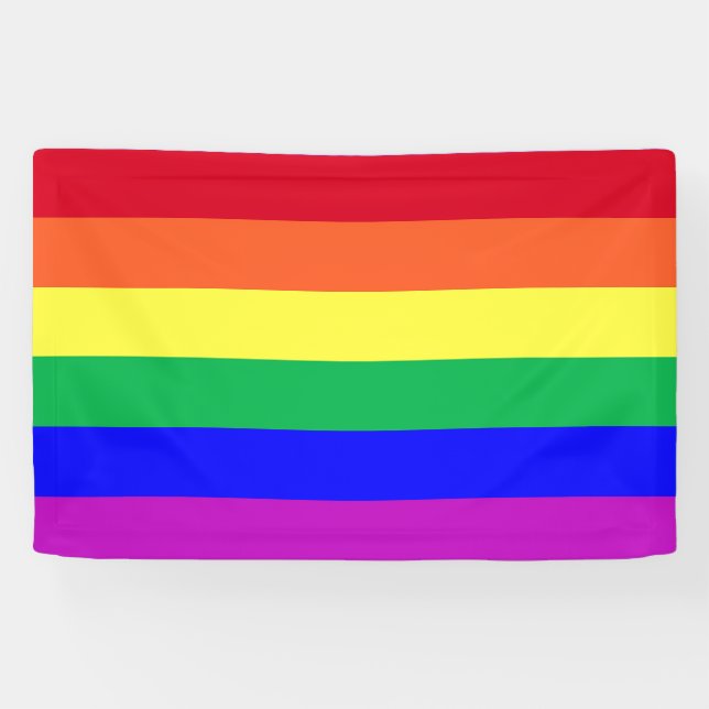 Vibrant Colors LGBT Gay Pride Flag Rainbow Stripes Banner (Horizontal)