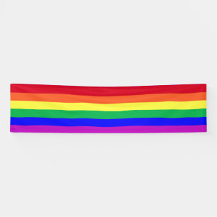 Vibrant Colors LGBTQ Pride Rainbow Stripes Party Banner