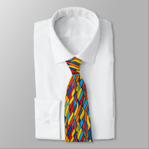 Vibrant Colors Mosaic Pattern Neck Tie