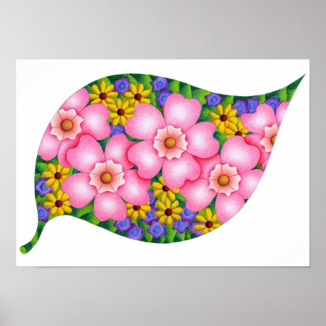 Vibrant colors of flowers. poster (Front)
