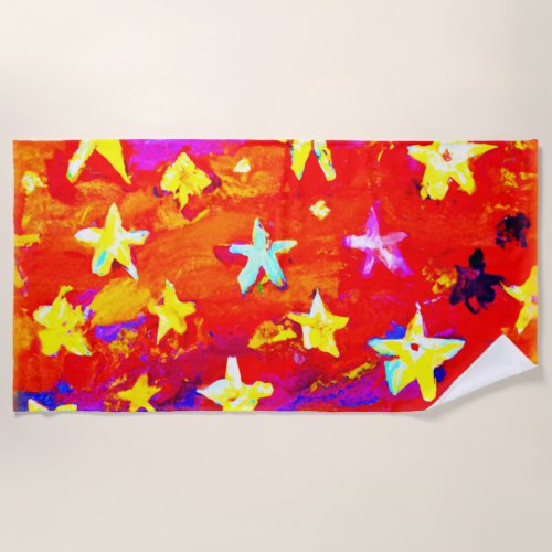 Vibrant Colors of Stars Buy Now Beach Towel