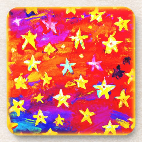 Vibrant Colors of Stars Buy Now Beverage Coaster