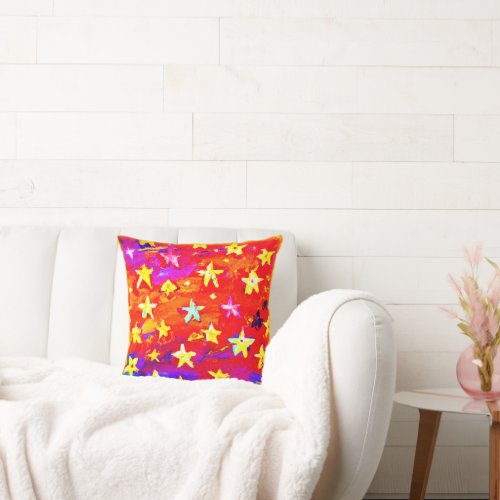 Vibrant Colors of Stars Buy Now Throw Pillow