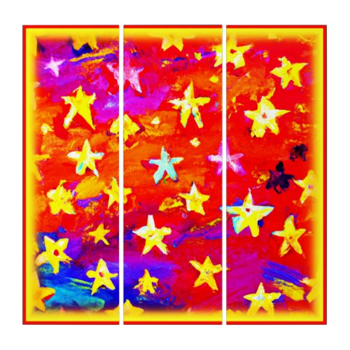 Vibrant Colors of Stars Buy Now Triptych