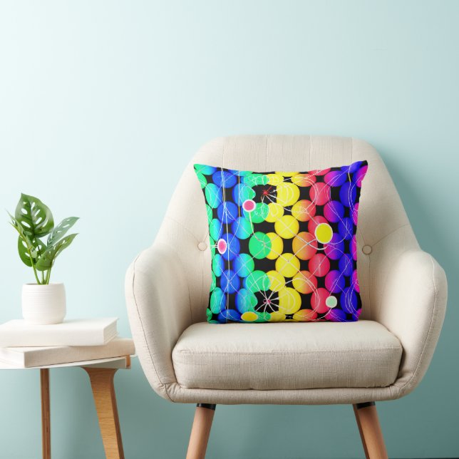 Vibrant Colors pattern  Throw Pillow (Chair)