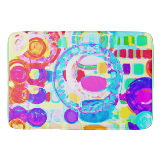 Vibrant Colors Random Pattern Bath Mat (Front)