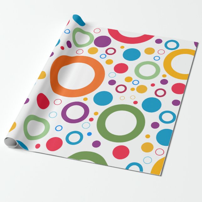 Vibrant Colors Rings  Wrapping Paper (Unrolled)