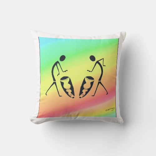 vibrant colors silhouette throw pillow