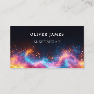 Vibrant Colourful Sparks Electrician and Engineer Business Card