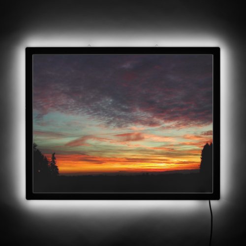 Vibrant Columbia River Sunset LED Sign