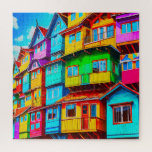 Vibrant Community  Jigsaw Puzzle<br><div class="desc">Immerse yourself in the joy of piecing together our "Vibrant Community Jigsaw Puzzle." Featuring a stunning, colorful row of uniquely designed buildings, this puzzle captures the essence of a lively neighborhood bursting with life. The artwork showcases an array of bold colors—red, blue, green, yellow, pink, and purple—each building crafted with...</div>