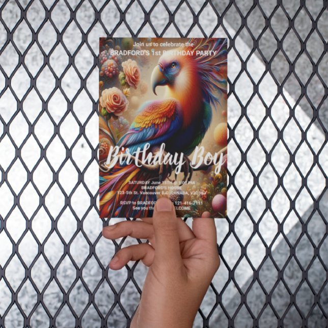 Vibrant Condor Perching Atop Tree  Birthday Invite (Creator Uploaded)
