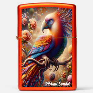 Vibrant Condor Perching Atop Tree Birthday Invite Zippo Lighter