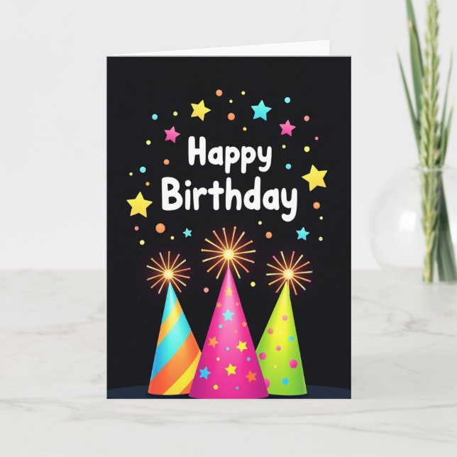 Vibrant Cone Birthday Card (Front)