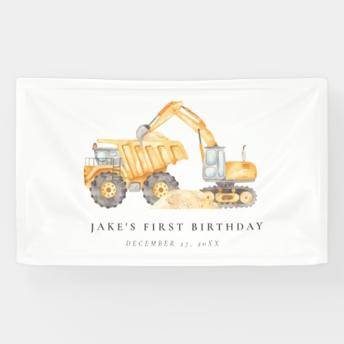 Vibrant Construction Trucks  Banner